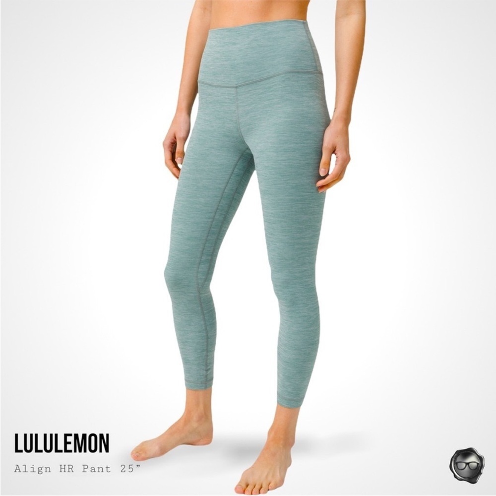 NEW LULULEMON ALIGN HIGH RISE PANT 25" IN HEATHERED TIDEWATER TEAL RARE